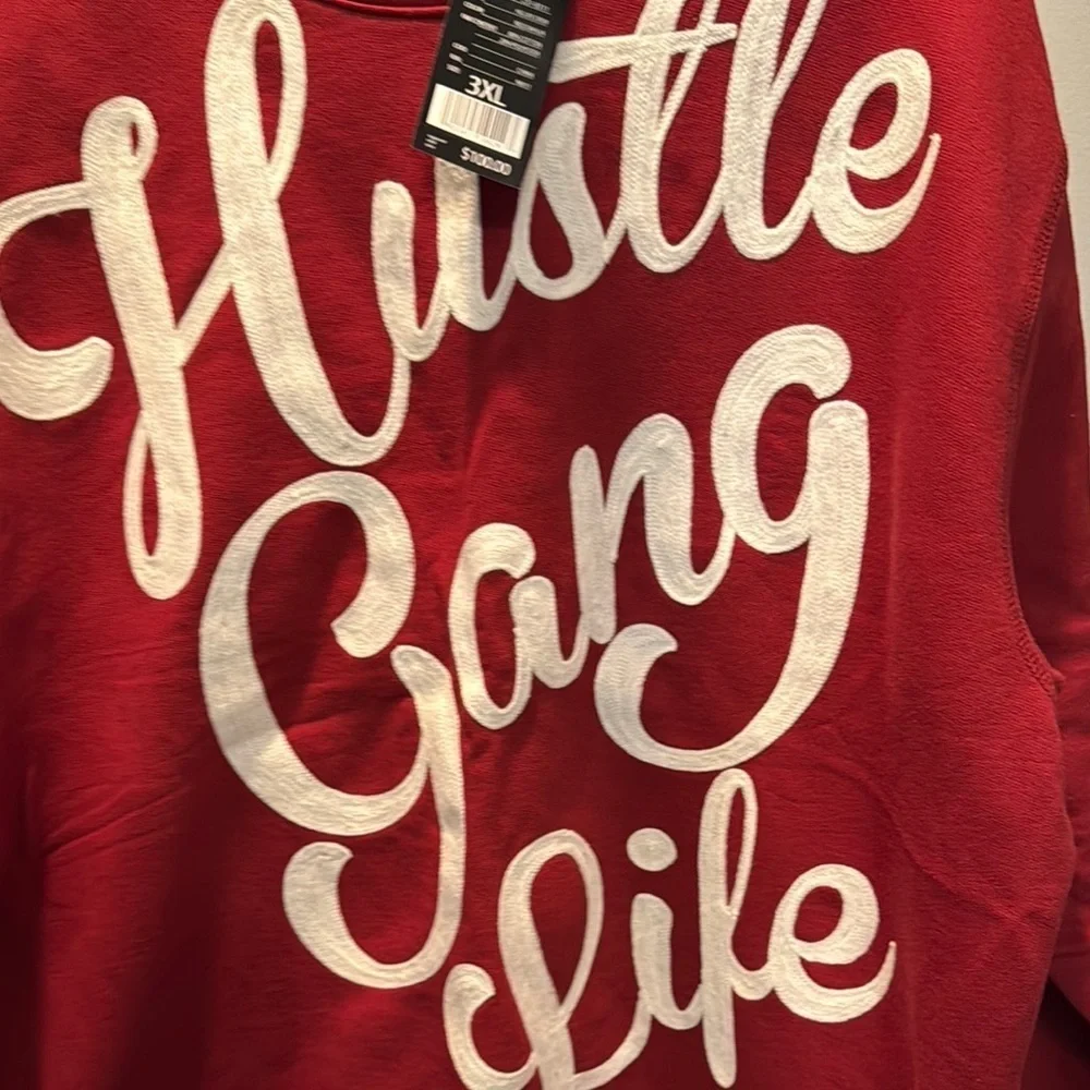 Hustle Gang Life red crew neck Sweatshirt NWT 3XL